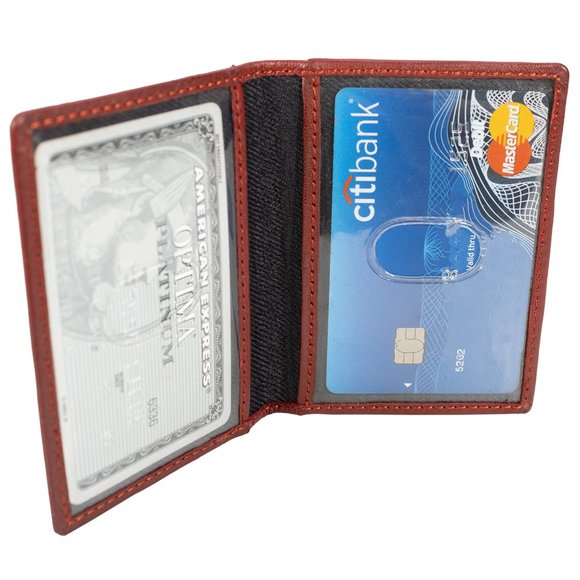 Mens Leather Credit Card Case, Slim ID Holder, Business Card Organizer - Picture 3 of 10